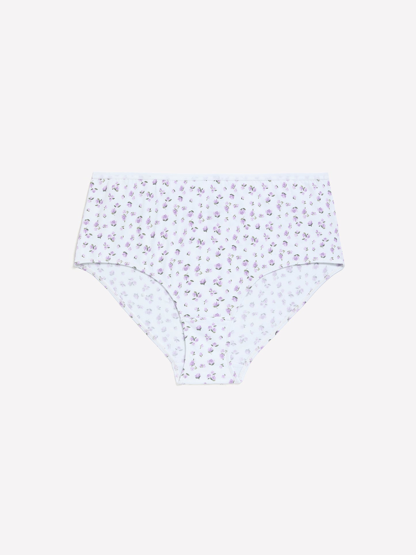 White Floral-Print Cotton Full Brief - ti Voglio