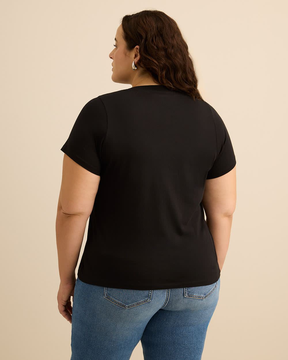 Crewneck Short-Sleeve Knit Top