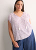 Floral A-Line Split-Neck Blouse