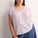 Floral A-Line Split-Neck Blouse