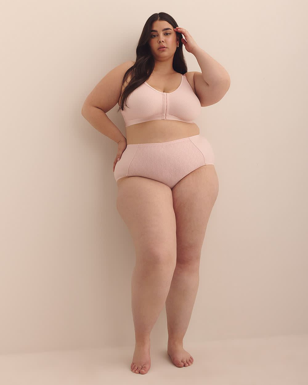 Pink Unlined Front-Closure Lace Bra - ti Voglio