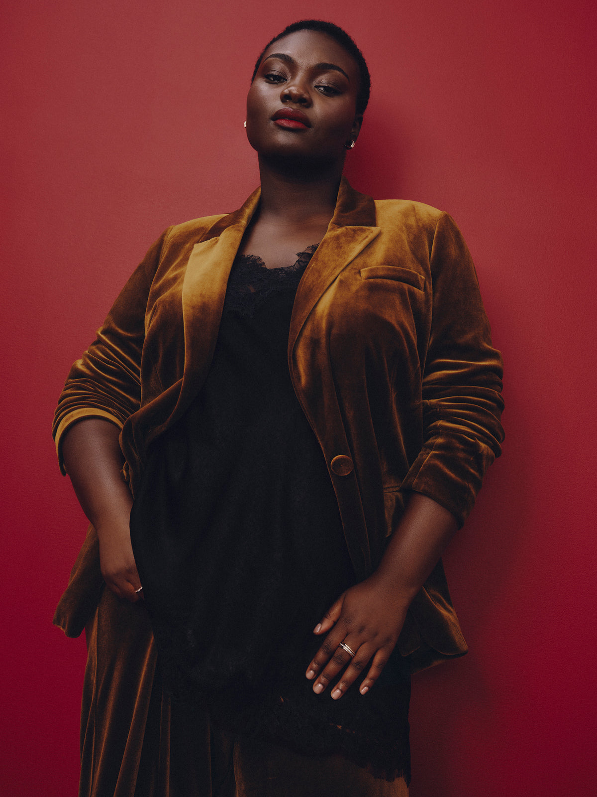 Golden Velvet Blazer