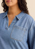 Denim Pull Over Blouse