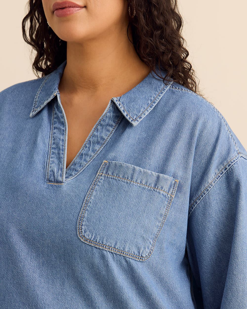 Denim Pull Over Blouse