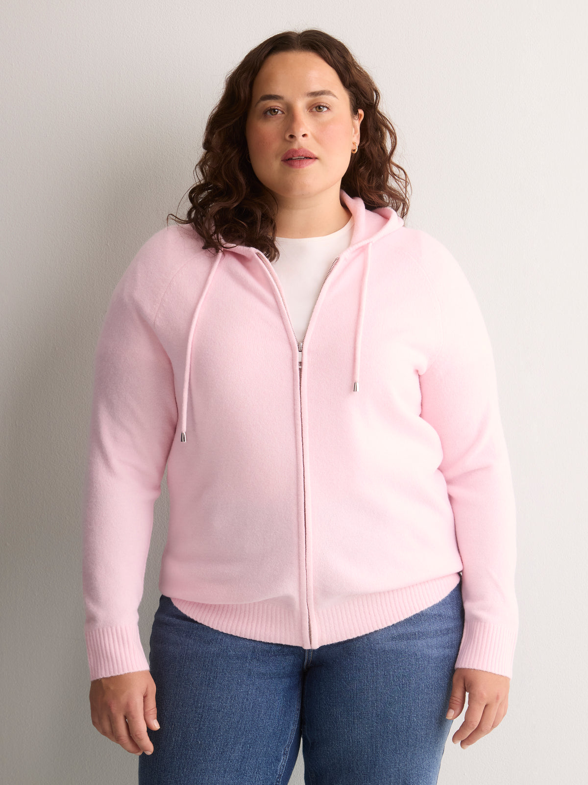 Straight Hooded Zip Sweater