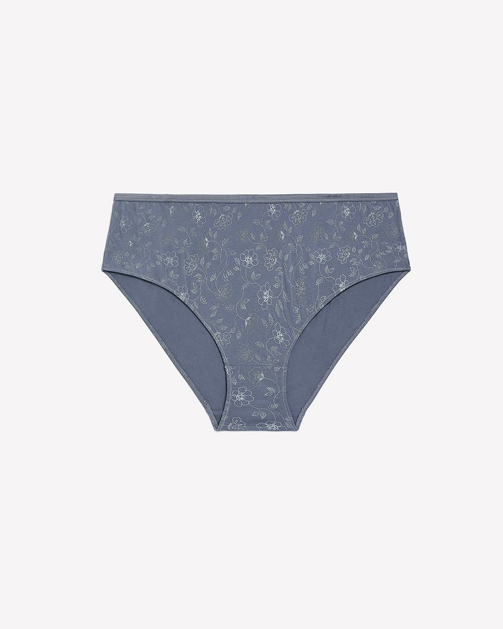 High-Cut Dotted Floral Cotton Brief - ti Voglio