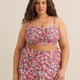 Haut de bikini bandeau torsadé fleuri