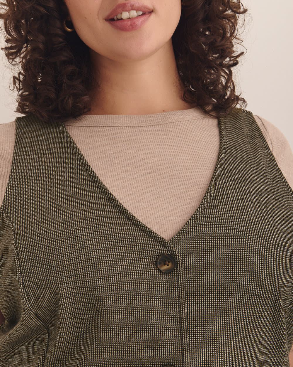 Robe en tweed sans manches à  col en U