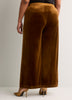 Golden Velvet Wide-Leg Pull-On Pant