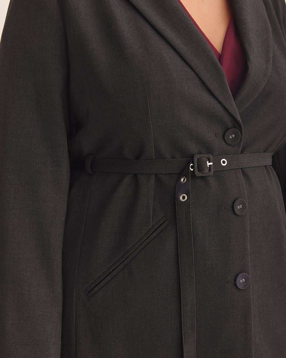 Single-Breasted Blazer with Cinching Belt