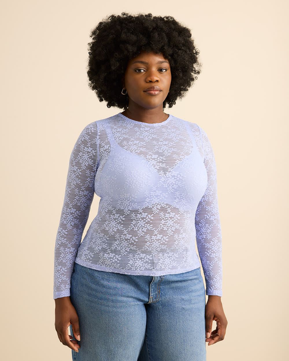 Hauts femme en dentelle avec manches longues Hauts femme en dentelle avec manches longues