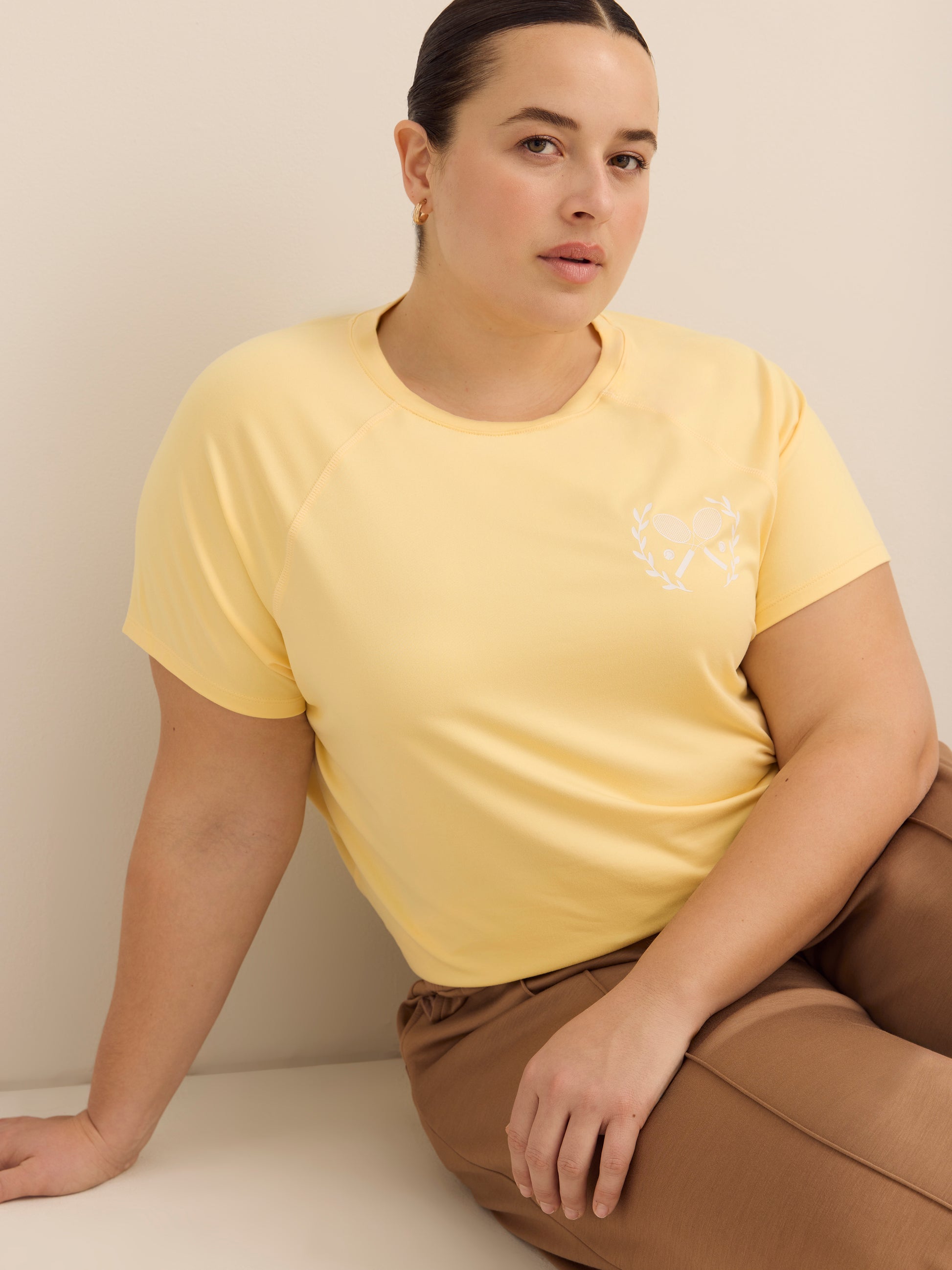 Responsible, Coloured Tennis-Print Short-Sleeve Crew Neck T-Shirt - Active Zone