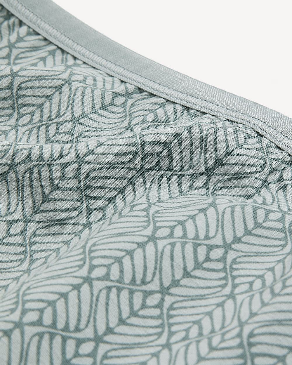 Culotte tanga en coton sauge à  motif de fougère - ti Voglio