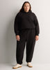 Petite, Black Compact French Terry Relaxed Jogger Pant - Active Zone