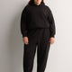 Petite, Black Compact French Terry Relaxed Jogger Pant - Active Zone
