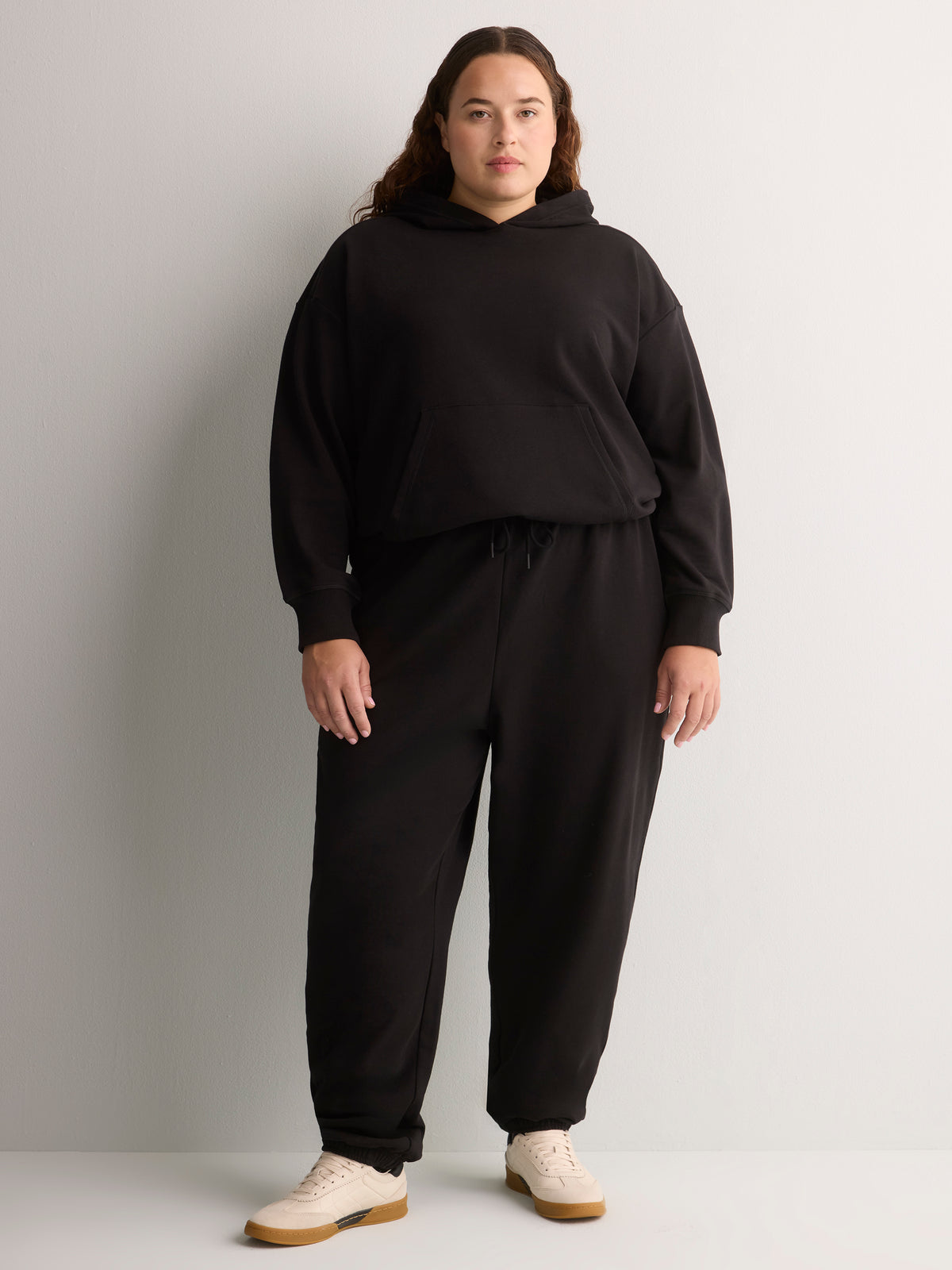 Petite, Black Compact French Terry Relaxed Jogger Pant - Active Zone
