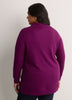 Loose Waffle Knit Tunic with Buttoned Collar