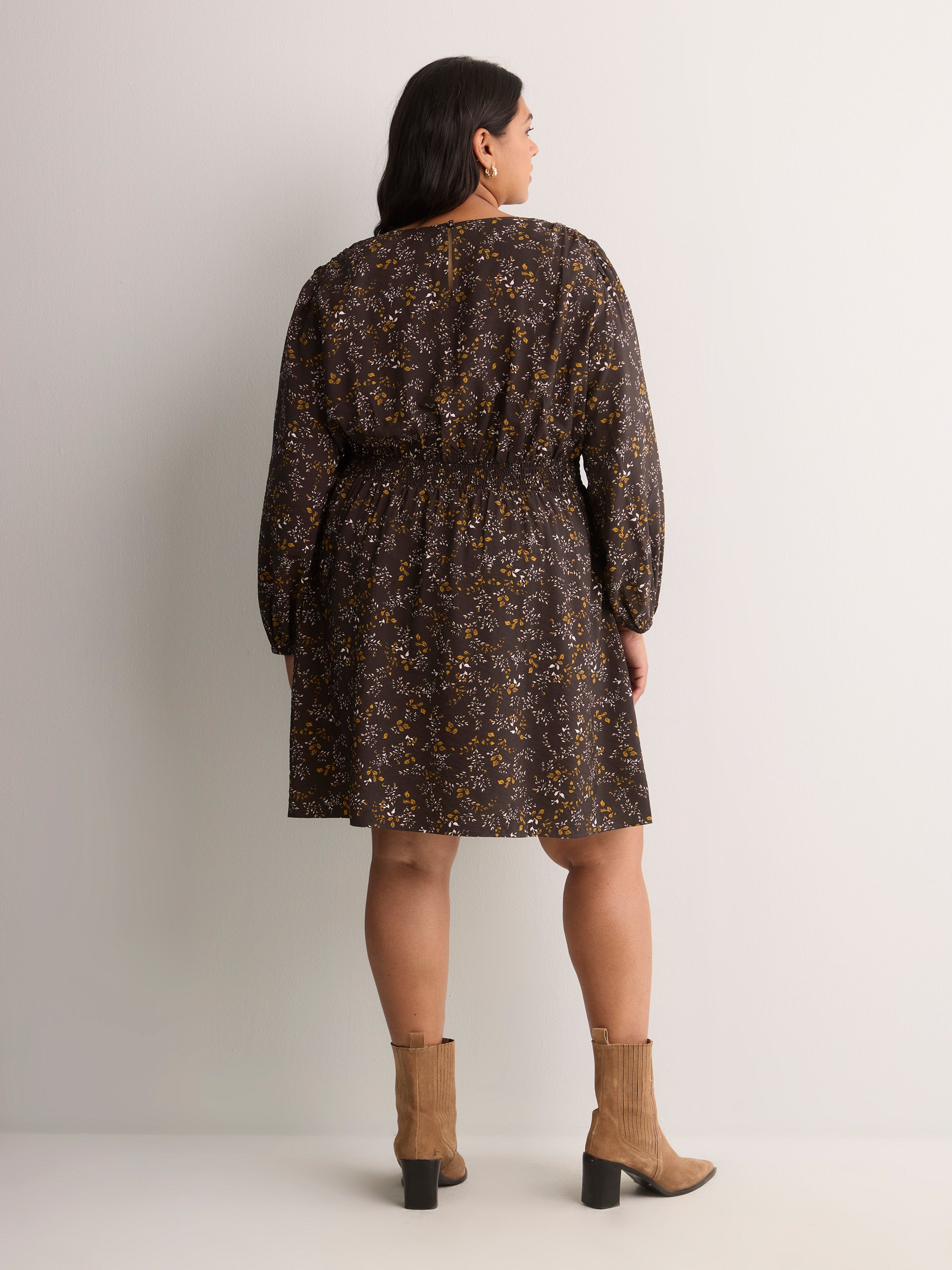 Long-Sleeve Fit-and-Flare Dress