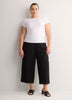 Woven Wide-Leg Slip-On Cropped Pant