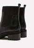 Wide Width, Black Faux Leather Abelita Mid-Heel Chunky Bootie