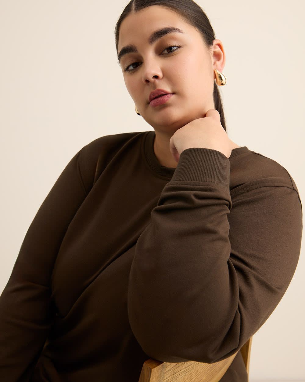 Boyfriend-Fit Crewneck Sweatshirt - PENN. Essentials