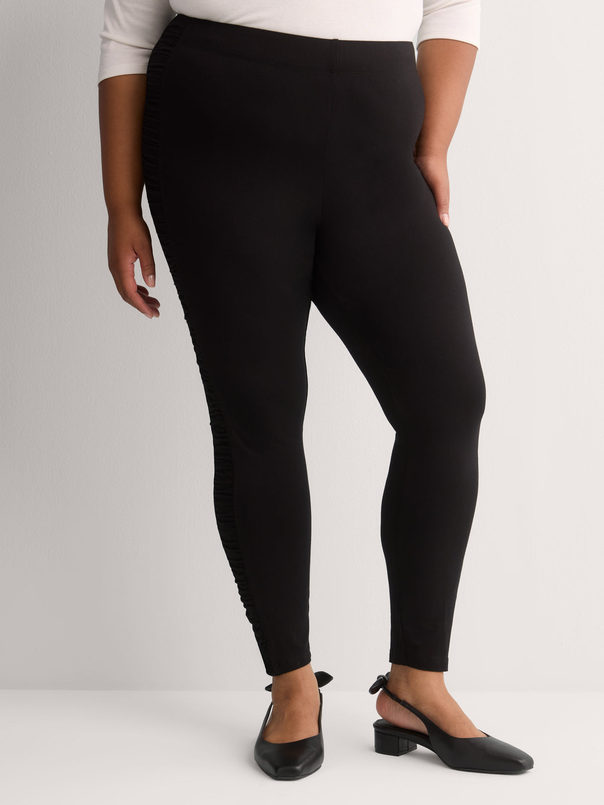 Responsible, Black Legging with Side Shirring