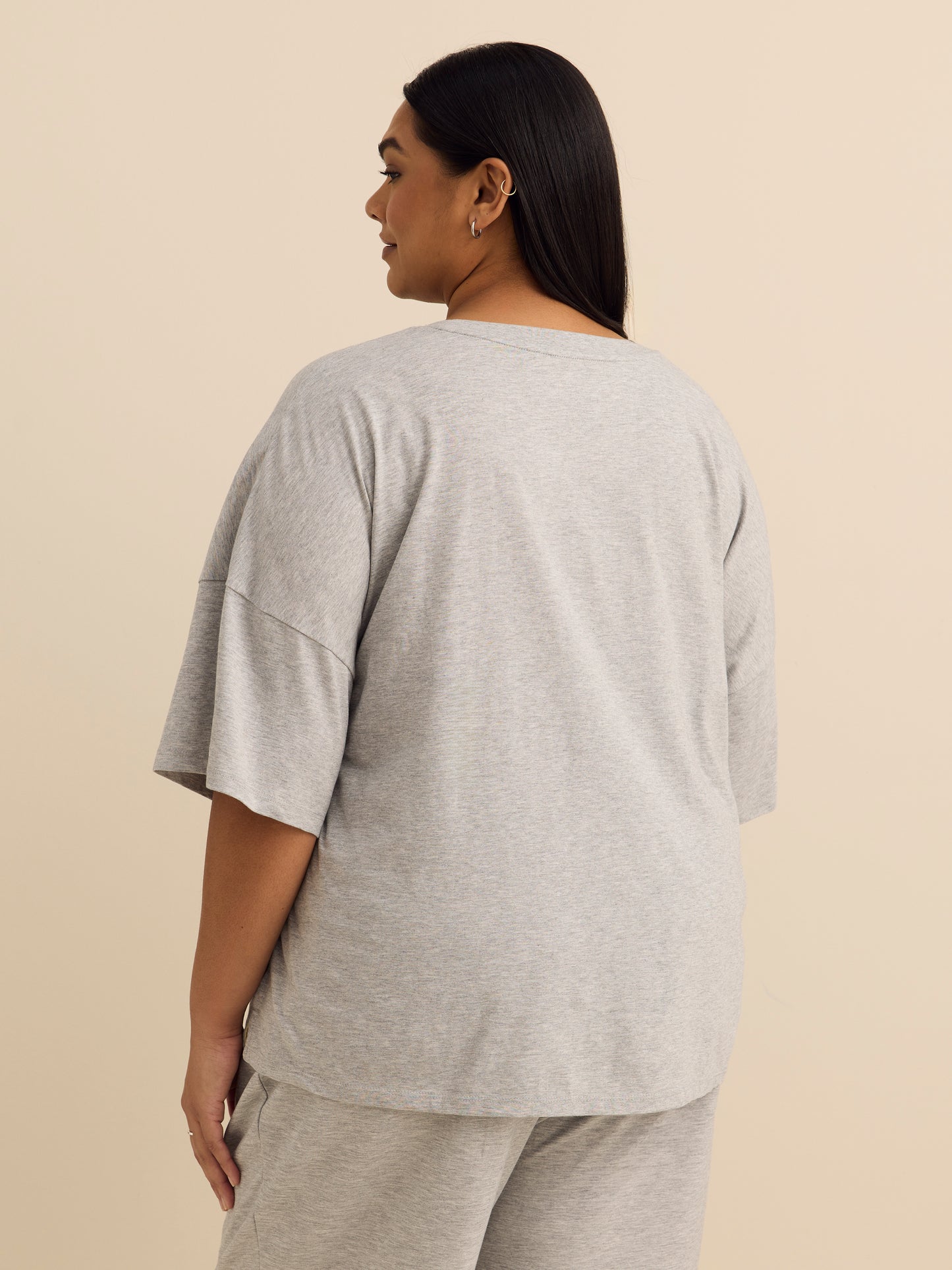 Heather Jersey Knit Short-Sleeve Top - ti Voglio