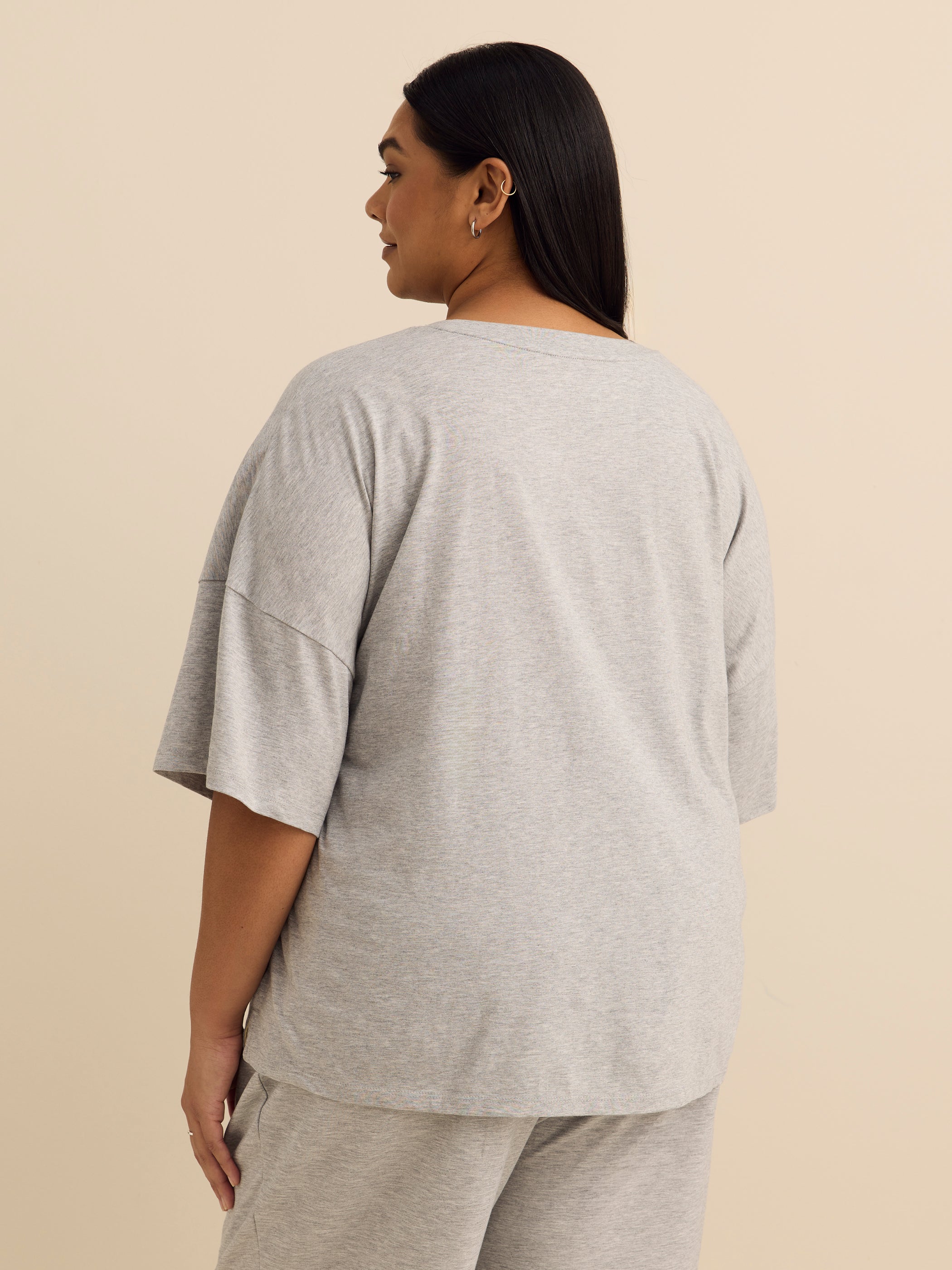 Heather Jersey Knit Short-Sleeve Top - ti Voglio