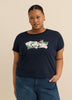 Crewneck Tee with Batwing Logo and Daisies - Levi's