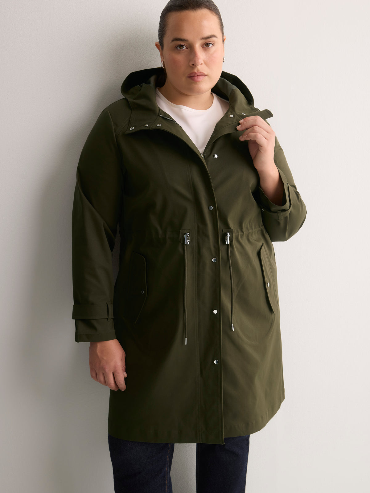 Long Hooded Rain Jacket