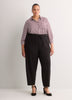 Black Workleisure Barrel-Leg Pull-On Pant