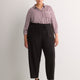 Black Workleisure Barrel-Leg Pull-On Pant