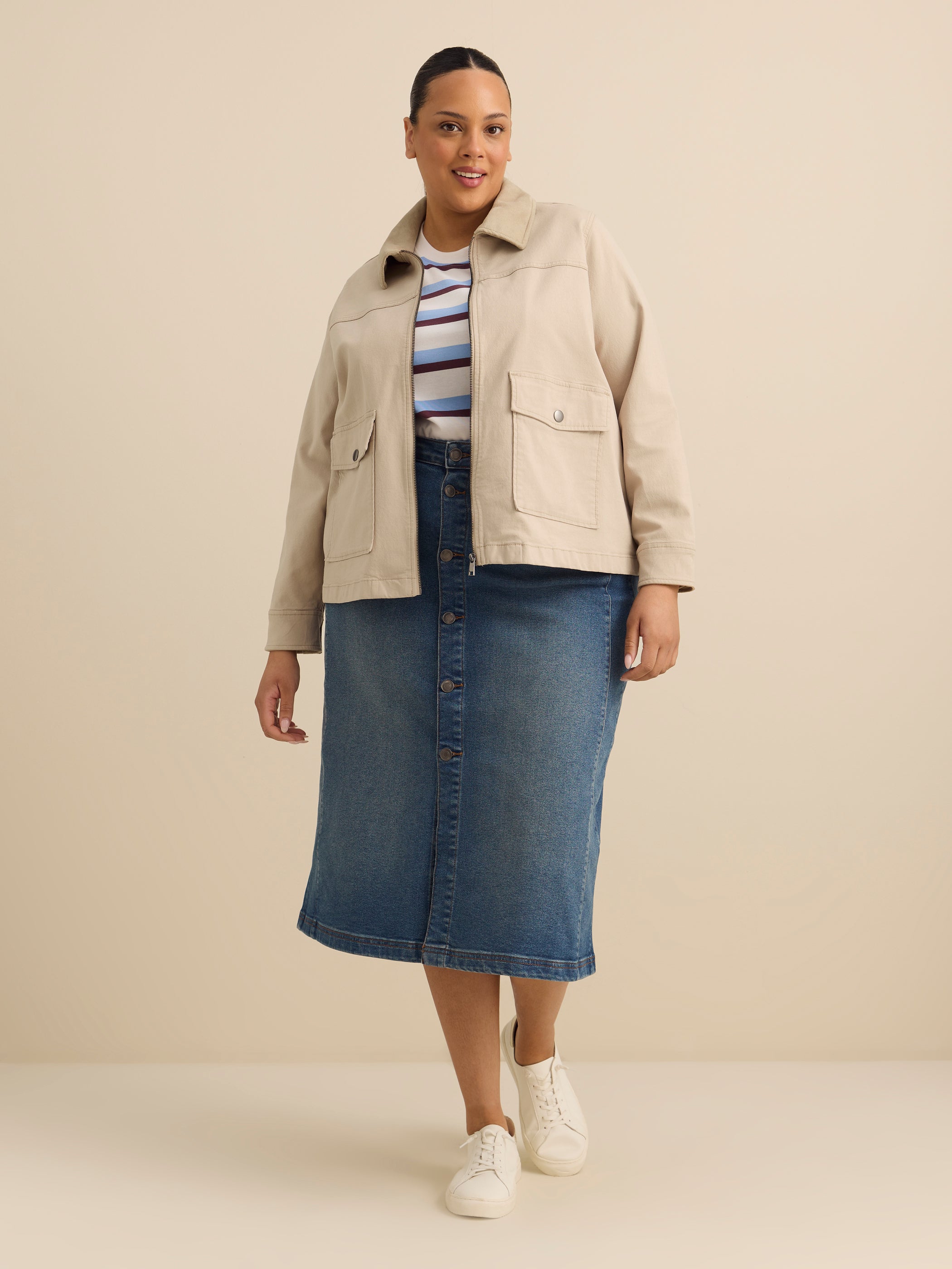 Veste utilitaire en coton délavé