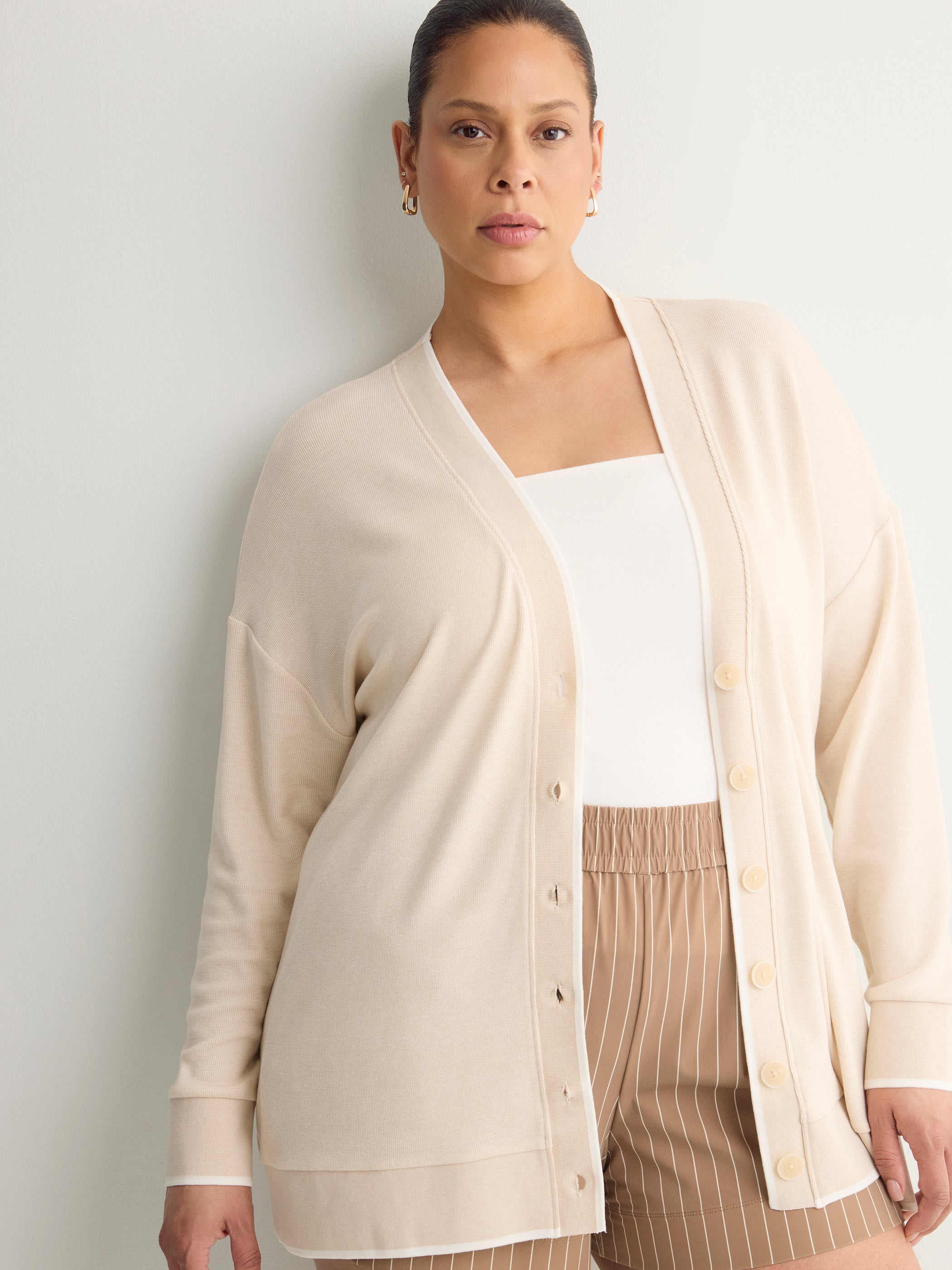 Responsible, Grey Fine Textured Long Cardigan - Active Zone