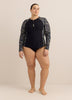 Black Wave-Print Long-Sleeve Rashguard - Active Zone