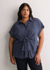 Knotted Buttoned-Down Blouse