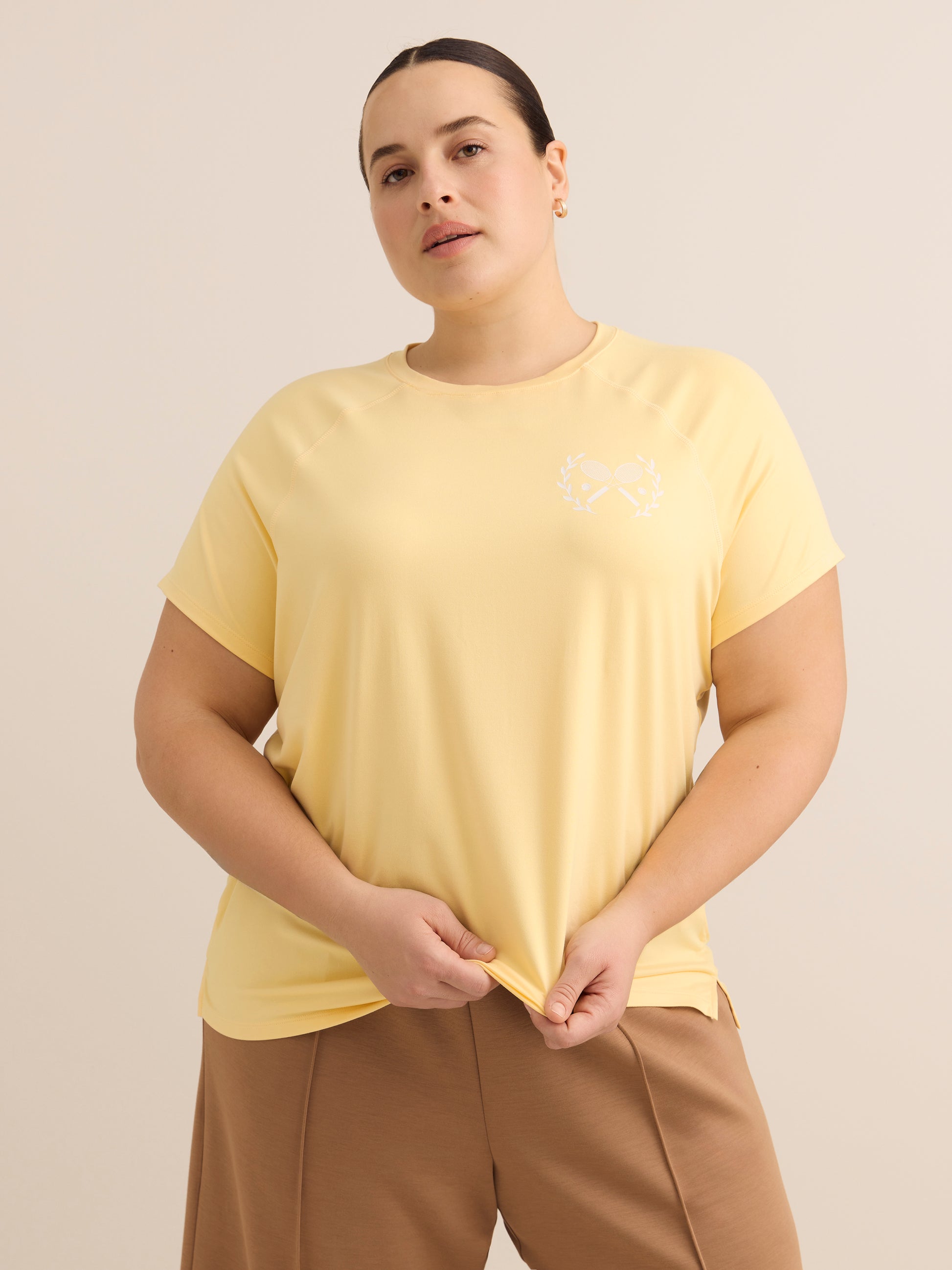 Responsible, Coloured Tennis-Print Short-Sleeve Crew Neck T-Shirt - Active Zone