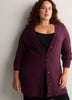 Straight-Fit V-Neck Tunic Cardigan
