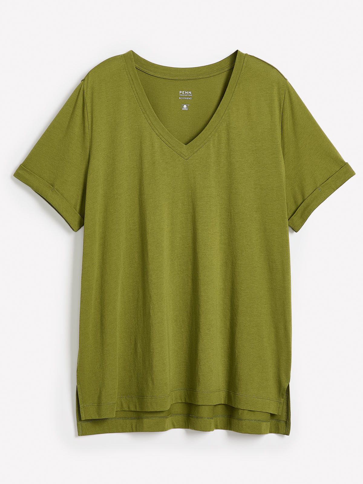 Responsible, Boyfriend-Fit V-Neck Tee with Slits