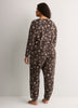 Brown Snowflake Long-Sleeve Tee and Jogger Pant Pyjama Set - tiVOGLIO