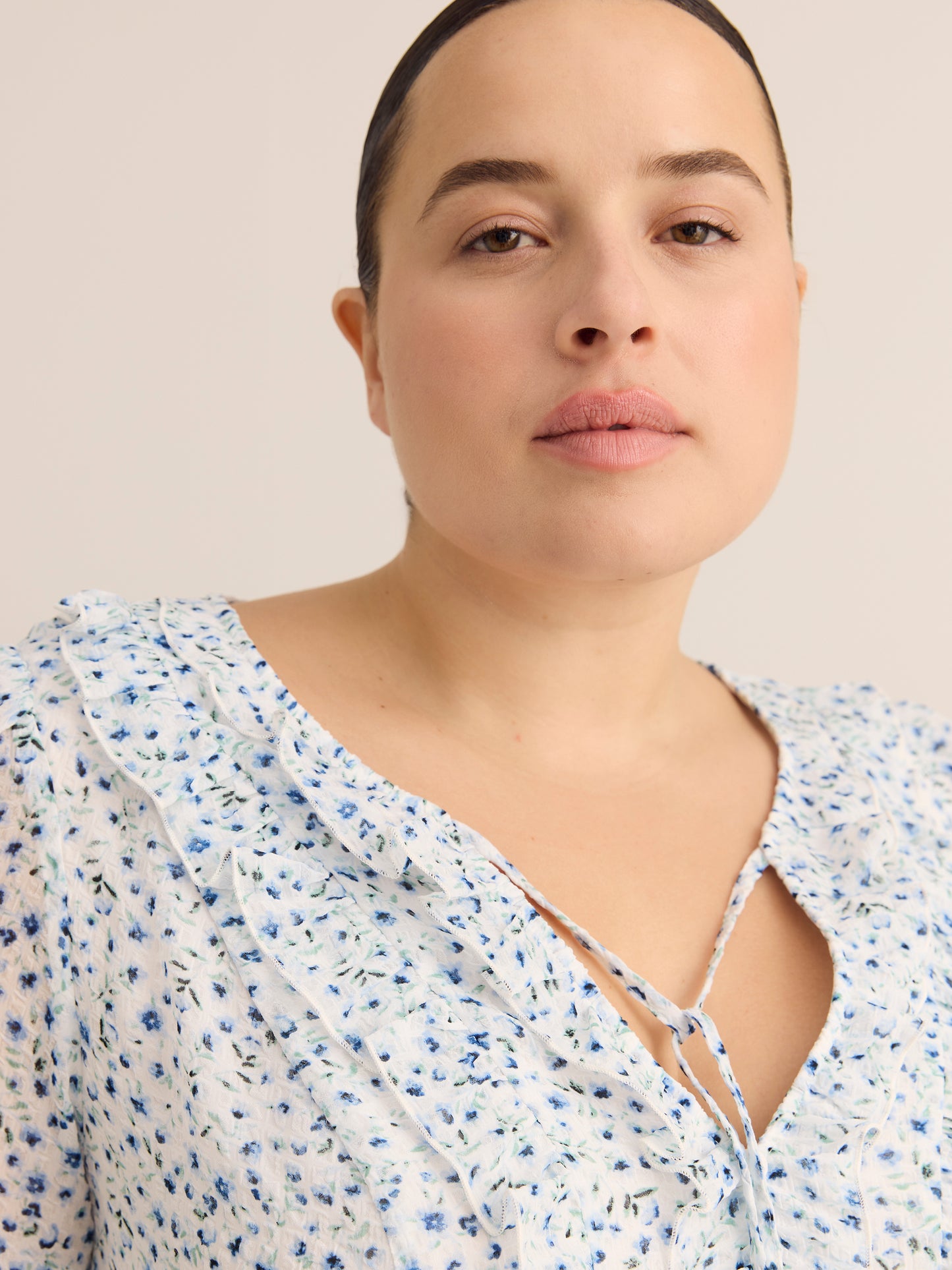 Chiffon Ruffled A-Line Blouse