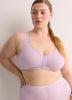 Lavender Wireless Front-Closure Ribbed Knit Bra - ti Voglio