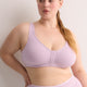 Lavender Wireless Front-Closure Ribbed Knit Bra - ti Voglio
