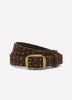 Brown Faux Suede Studded Denim Belt