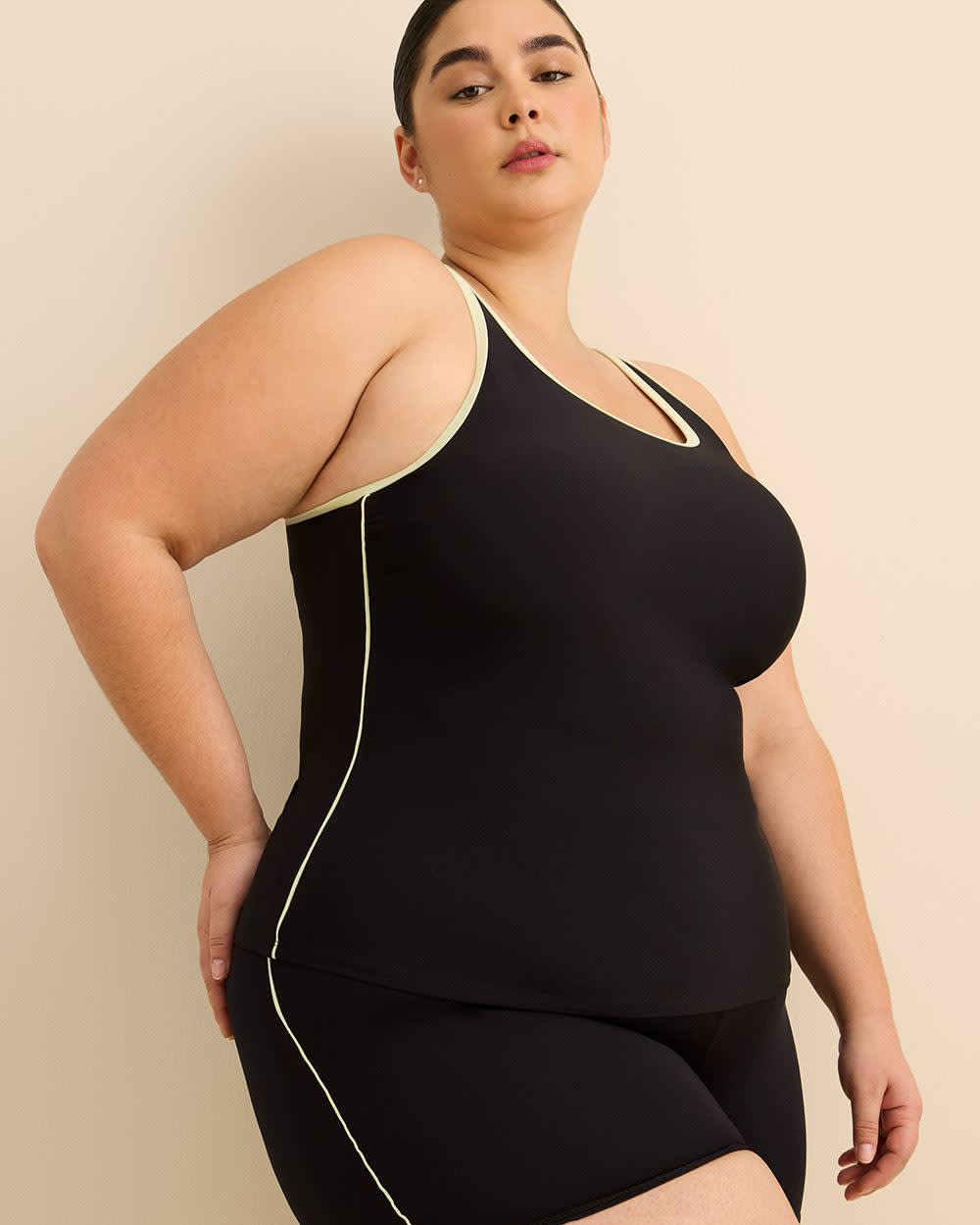 Tankini noir à encolure dégagée - Active Zone