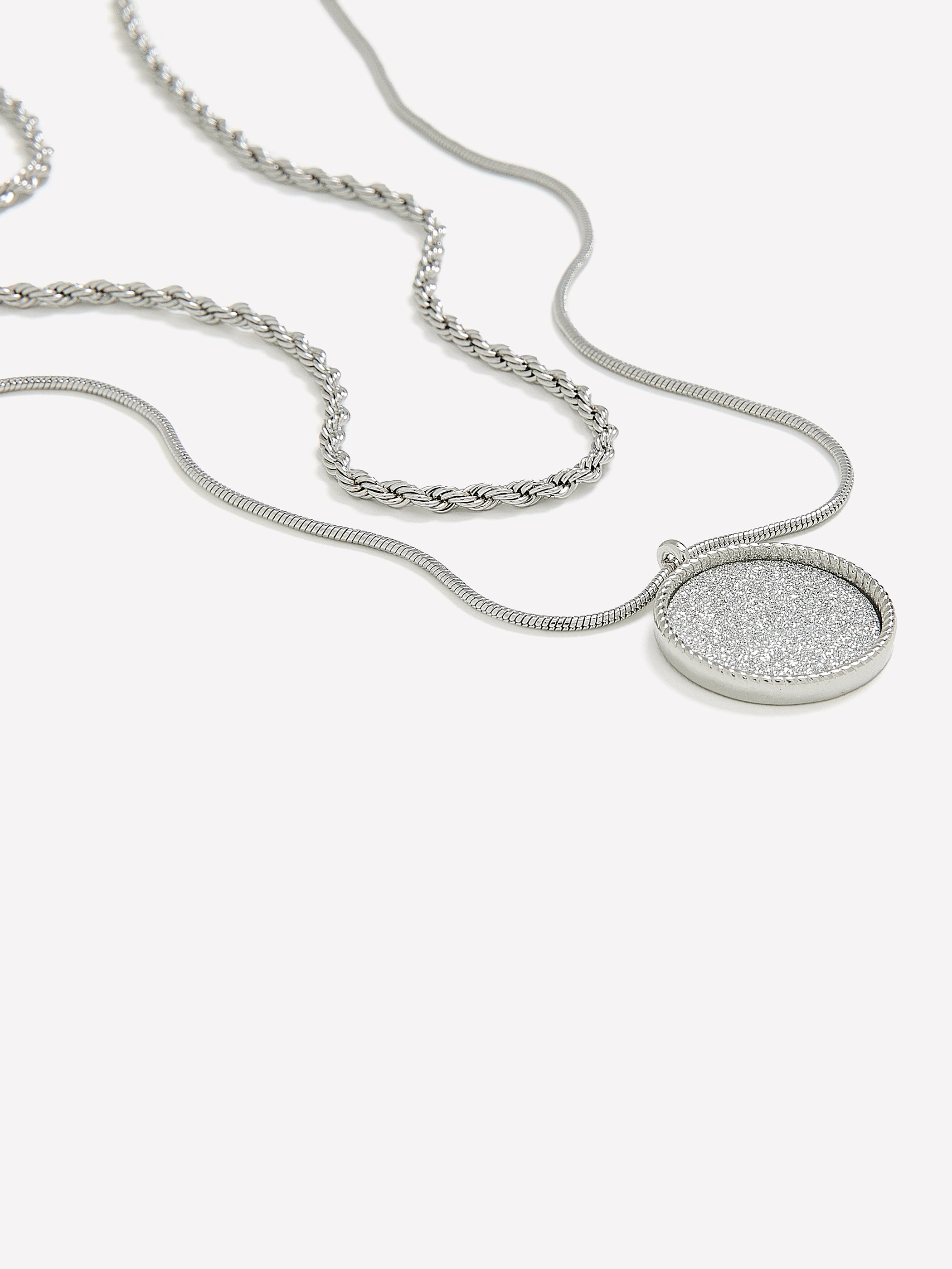 Paper Glitter and Twisted Chain Necklace, Set of 2