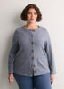 Straight Wide-Sleeve Ribbed Knit Cover-Up