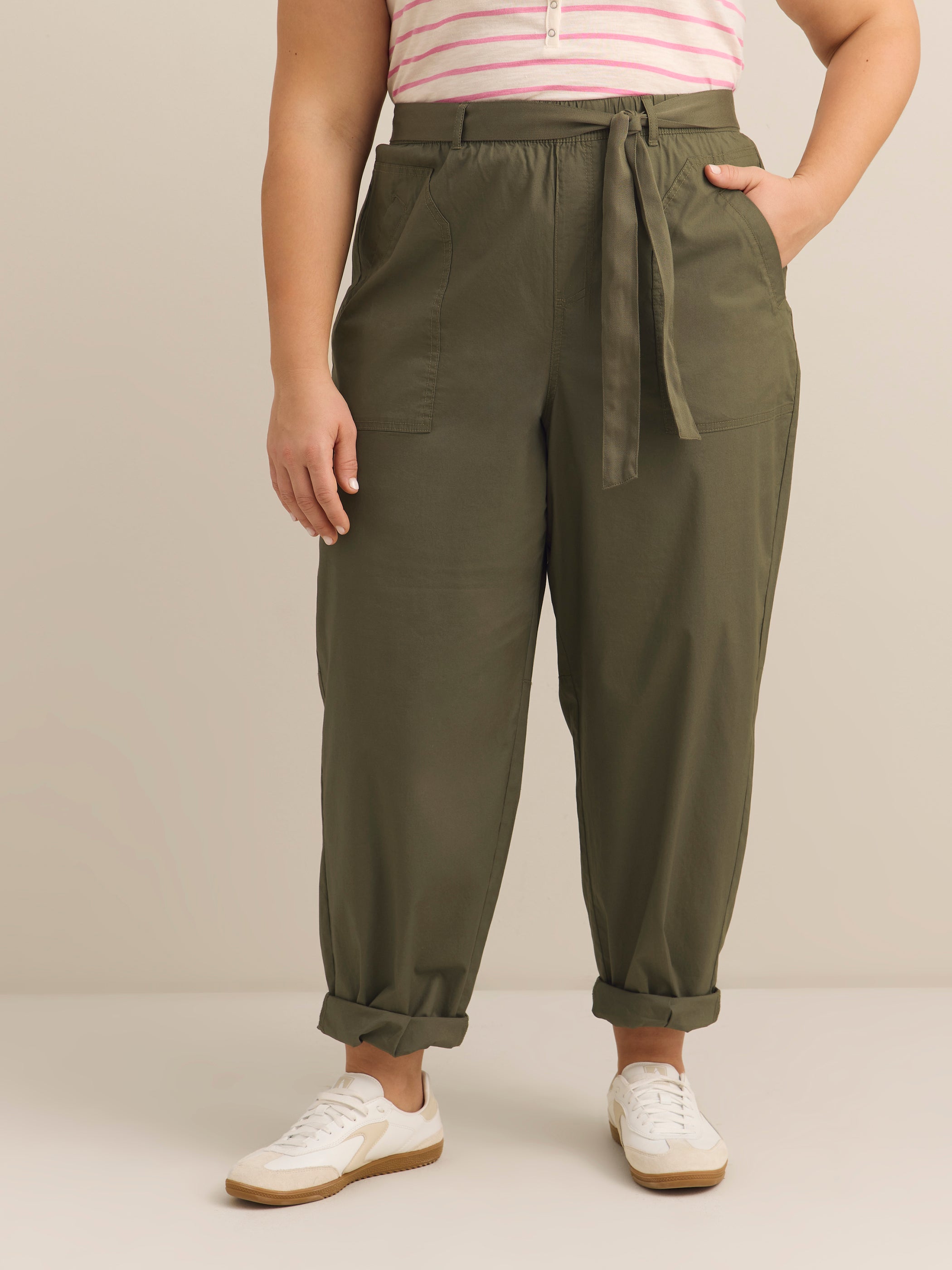 Pantalon en popeline à jambe ballon