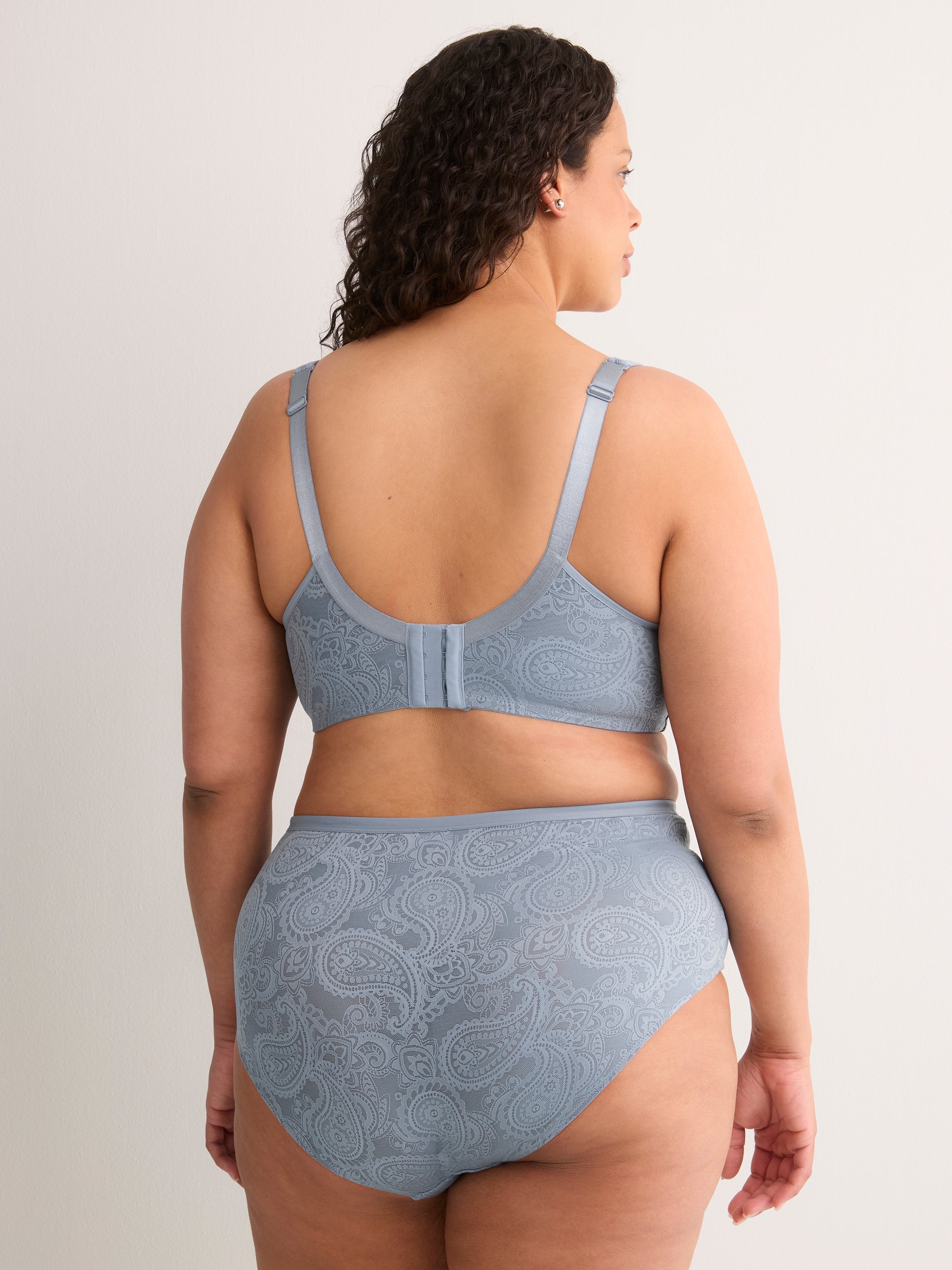 Blue Lace Underwire Padded T-Shirt Bra - tiVOGLIO