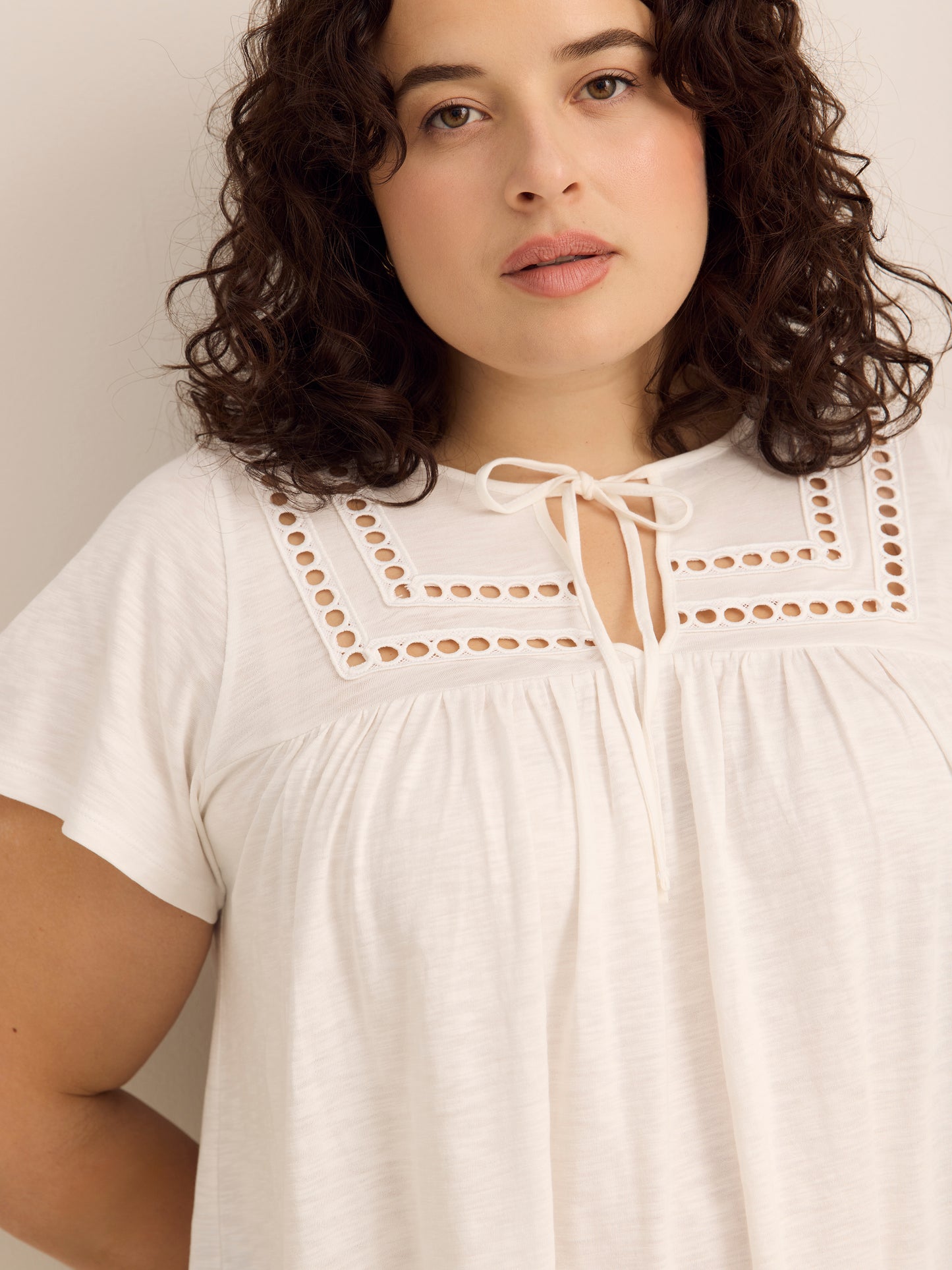 Slight Swing-Fit Crochet-Insert Top